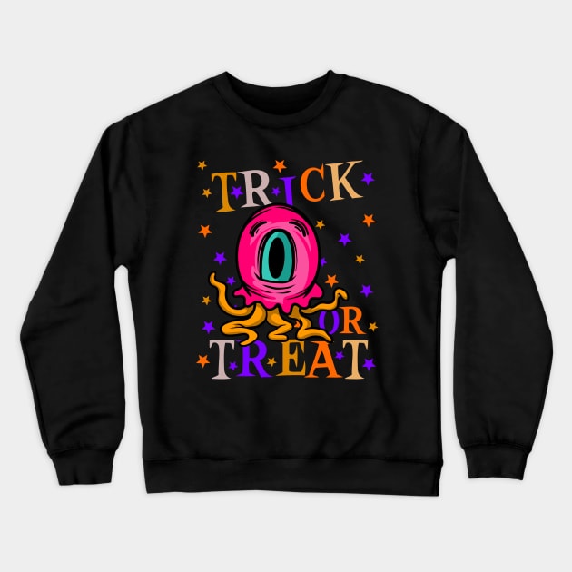 Halloween Trick-or-Treat Creepy Cute Cartoon Monster Crewneck Sweatshirt by CharJens